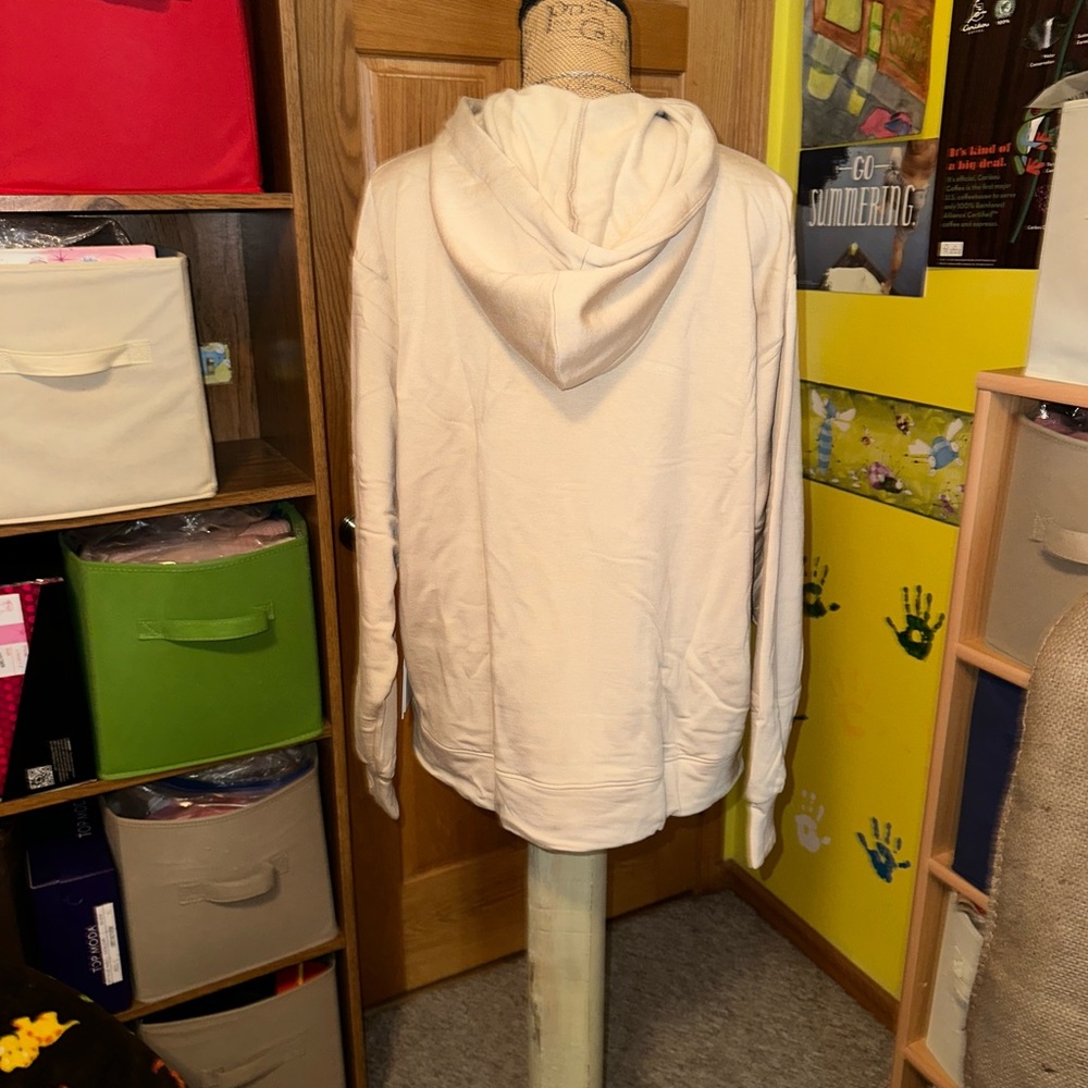 CALME BY JOHNNY WAS ZIP HOODIE WITH SIDE SLITS-beige - Picture 10 of 16
